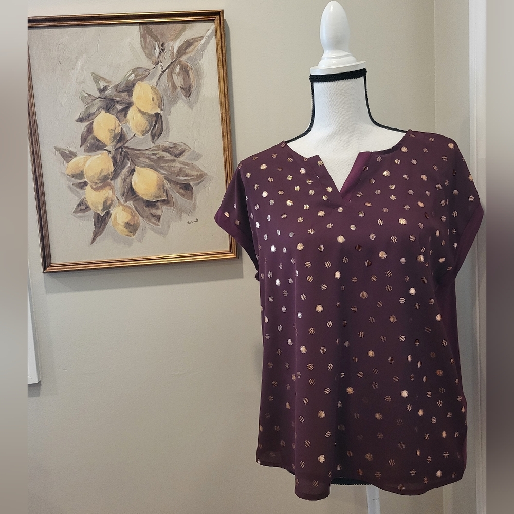 Papermoon Polka Dot V-Neck Top